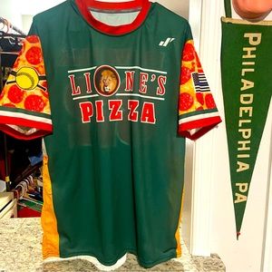 Men's Large Lione's Pizza Pepperoni Pizza Bar League Softball Jersey